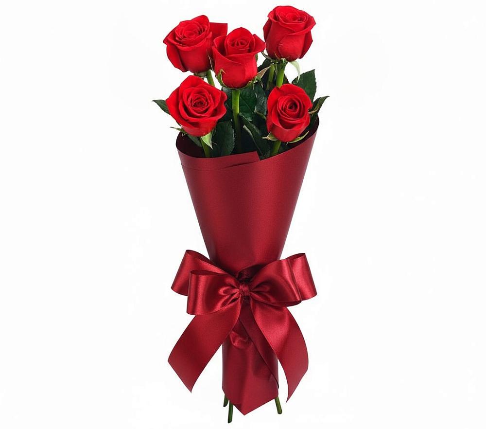 Букет 5 Красных роз Эдлесс Лав в Верейке