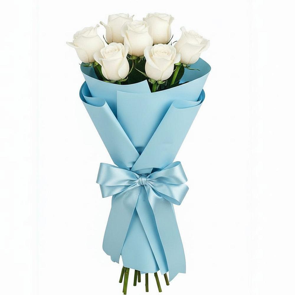 Букет 7 белых роз Проуд в Верейке