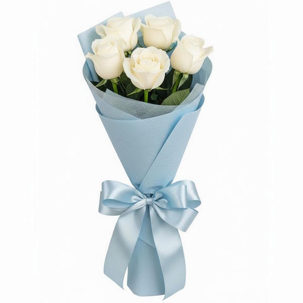 Букет 5 Белых роз Проуд в Верейке