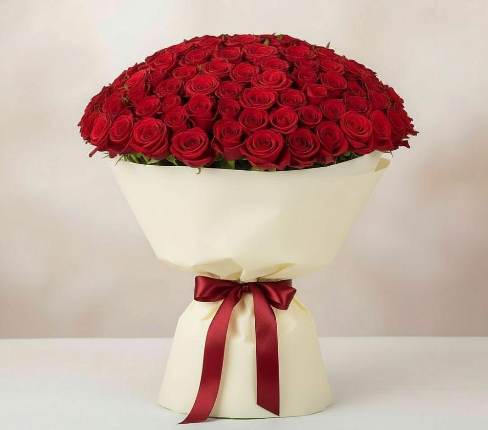 Букет 101 Красная роза Милано в Верейке