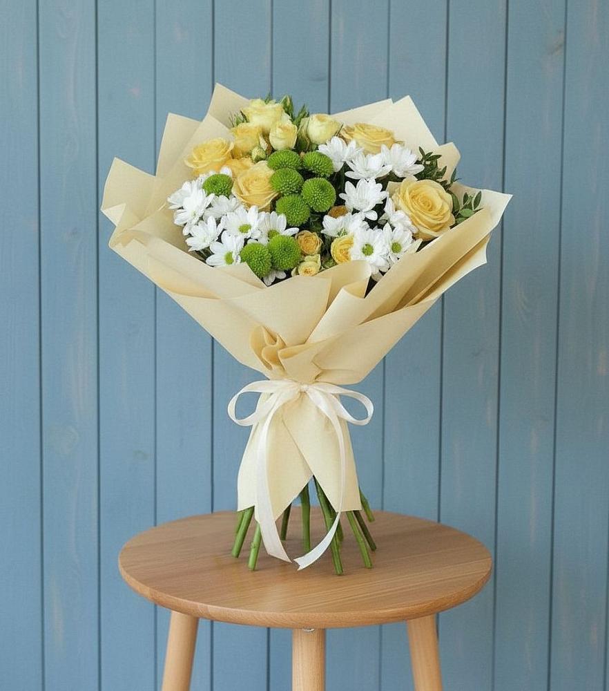 Букет цветов из: Хризантемы и Розы в Верейке