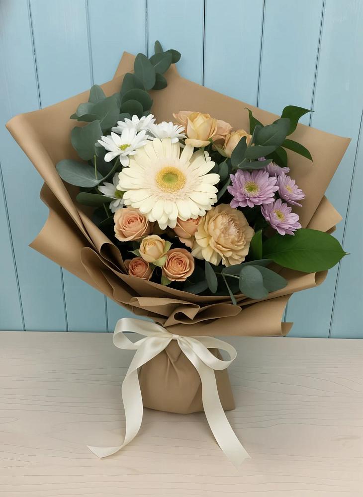 Букет цветов из: Герберы и Хризантемы в Верейке