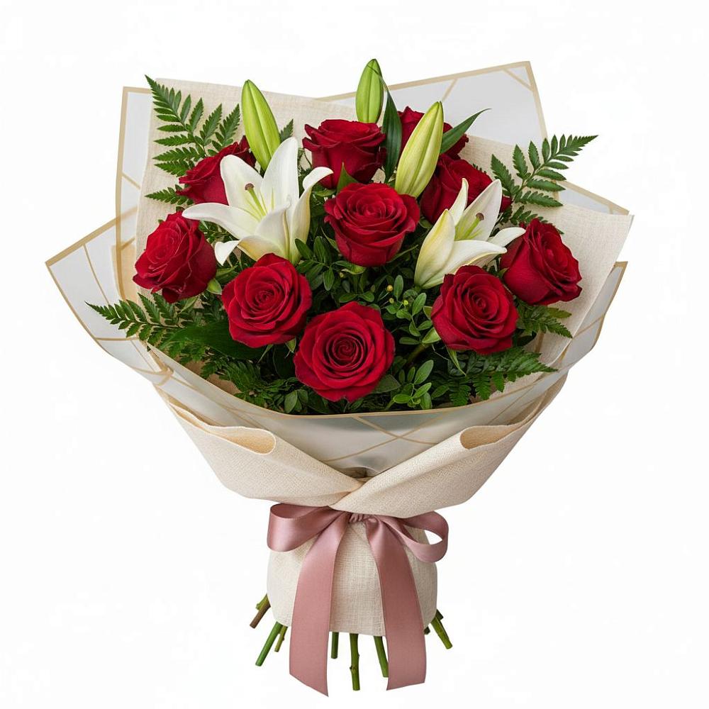 Букет цветов из: Лилии и Розы в Верейке