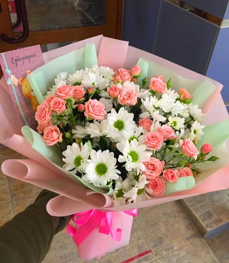 Букет цветов из: Розы и Хризантемы в Верейке