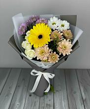 Букет цветов из:  Розы, Герберы и Хризантемы #REPLACE_PRED# Верейке