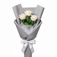 Букет 3 белые розы в Верейке