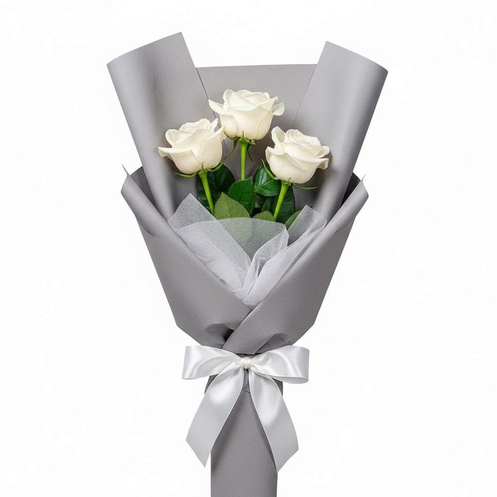Букет 3 белые розы в Верейке