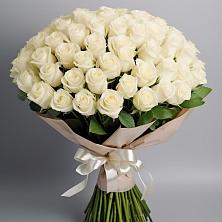 Букет 101 беля роза Белоснежка в Верейке