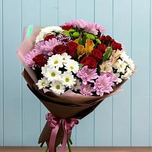 Букет цветов из:  Розы, Хризантемы и Альстромерии в Верейке