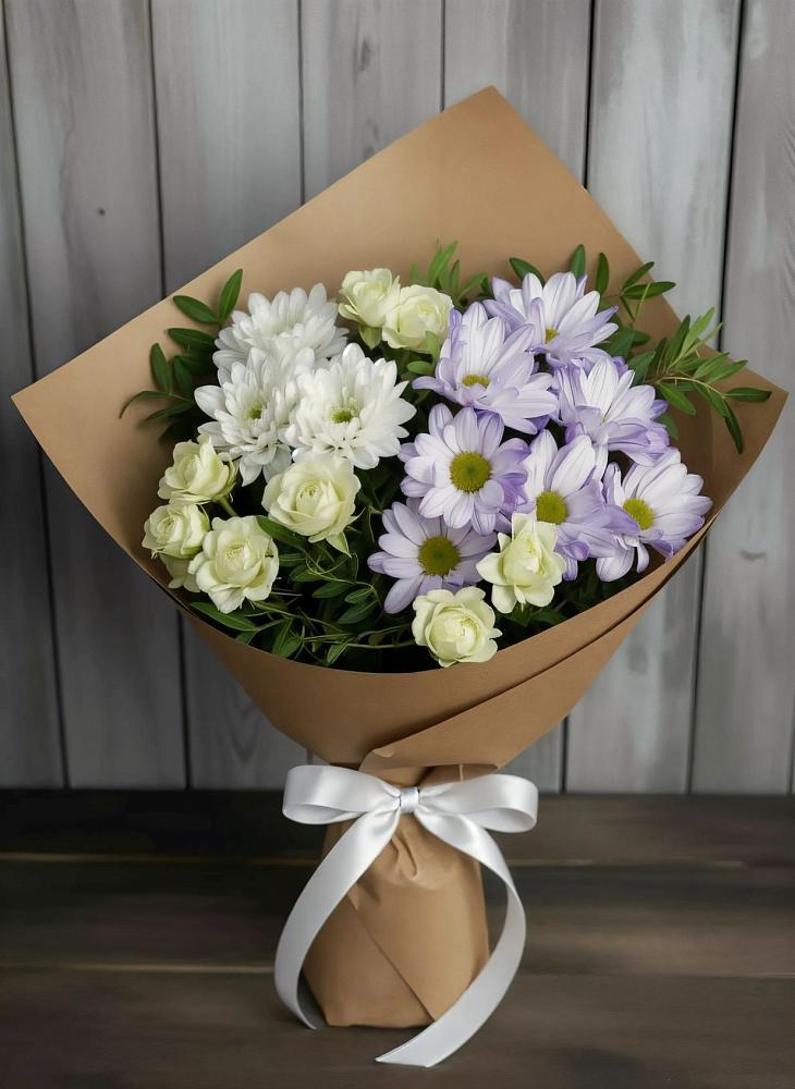 Букет цветов из: Хризантемы и Розы в Верейке
